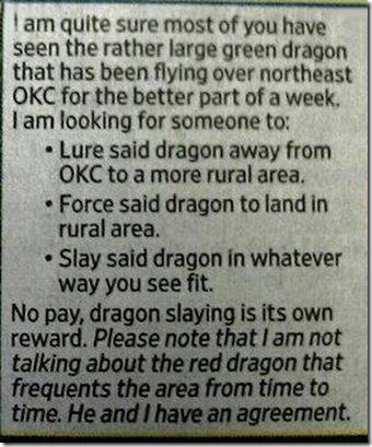 dragonslayingnewspaperad
