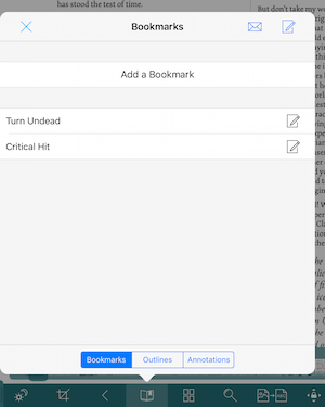 GoodReader Bookmark View Screen Capture