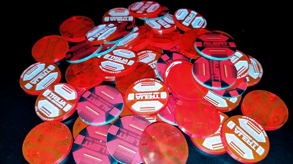 A pile of red threat tokens.